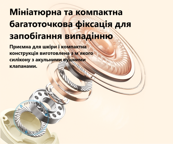 Навушники для сну безпровідні Toocki TWS Bluetooth 5.3 ANC 300мАг TQ-EJ16 Колір Бежевий